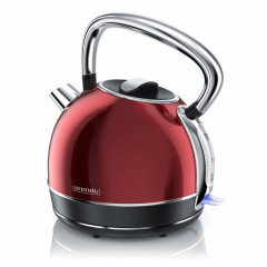 Arendo Arendo Wasserkocher, 1,7 l, 2200 W, Edelstahl, Retro Style Vintage, Uberhitzungs  Trockenkochschutz, rot natur Чайник Arendo, 1,7 л, 2200 Вт, нержавеющая сталь, винтажный ретро-стиль, защита от перегрева при сухом кипячении, красный