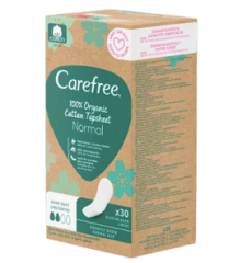 Carefree  Slipeinlagen Organic Cotton Normal 30 St, Карефри Ежедневные прокладки из органического хлопка Normal 30шт, 1 упаковка (30штук)