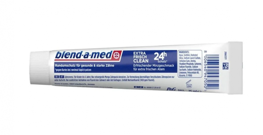 Blend-a-med Rundumschutz Extra Frisch Clean doppelpack 2 x 75ml x 10packs (20st), Зубная паста для всей семьи (Германия), 1500 мл, защита от кариеса, ультра свежесть дыхания, комплексный уход 24 часа, Набор 20 шт х 75 мл