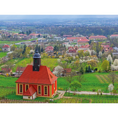 CALVENDO Puzzle CALVENDO Puzzle Blick uber die Weinbergkirche Pillnitz ins Elbtal Пазл CALVENDO Puzzle Вид на виноградник церкви Пильниц в долину Эльбы