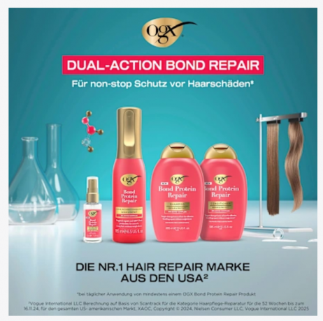 OGX Hitzeschutzspray Bond Protein Repair, 193 ml,  Термозащитный спрей для волос (США) Bond Protein Repair, защита от температуры до 230 C, восстановление и защита от ломкости, протеиновый комплекс, 193 мл