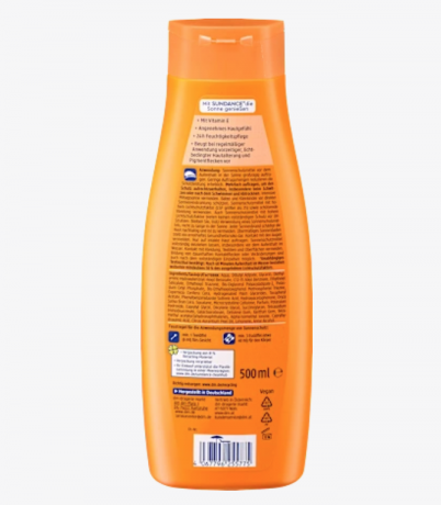 SUNDANCE Sonnenmilch LSF 50, 500 ml, SUNDANCE Солнцезащитное молочко для тела SPF 50 для взрослых (Германия), защита от UVA/UVB лучей, увлажнение до 24 часов, водостойкое, 500 мл