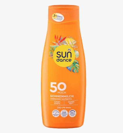 SUNDANCE Sonnenmilch LSF 50, 500 ml, SUNDANCE Солнцезащитное молочко для тела SPF 50 для взрослых (Германия), защита от UVA/UVB лучей, увлажнение до 24 часов, водостойкое, 500 мл