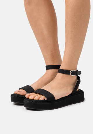Tommy Hilfiger ROPE FLATFORM Platform sandals triple black ROPE FLATFORM Сандалии на платформе тройной черный