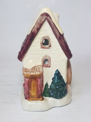 Подсвечник винтажный керамический в виде дома, 9,5 x 7,5 x 13 см, Германия, 1960-70гг.