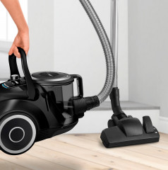 BOSCH BOSCH Bodenstaubsauger BGC41XSIL, Serie 6, schwarz, 700 W, beutellos, extra leise (68 dB), langes Kabel  Канистровый пылесос BOSCH BGC41XSIL, серия 6, черный, 700 Вт, без мешка, очень тихий (68 дБ), длинный кабель