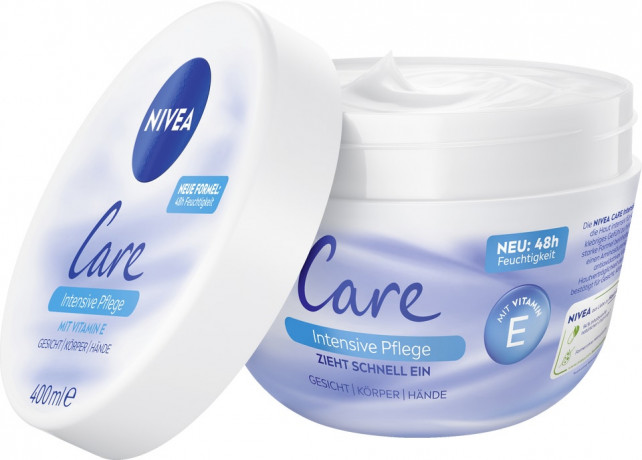 NIVEA Care Creme Intensive Pflege, 400 ml, Нивеа Крем для лица и тела, масло ши и витамин E, 48ч увлажнение, быстрое впитывание, 400 мл