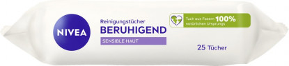 NIVEA Reinigungstucher Beruhigend, 25 Stuck, Нивеа Очищающие салфетки успокаивающие, экстракт виноградных косточек, для чувствительной кожи, 25 шт
