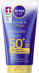 NIVEA SUN Schutz &amp; Pflege Invisible Finish Sonnencreme LSF 50, 150 ml, Нивеа Солнцезащитный крем, SPF 50, невидимое покрытие, без белых следов, 150 мл