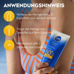 NIVEA SUN Schutz &amp; Pflege Invisible Finish Sonnencreme LSF 50, 150 ml, Нивеа Солнцезащитный крем, SPF 50, невидимое покрытие, без белых следов, 150 мл
