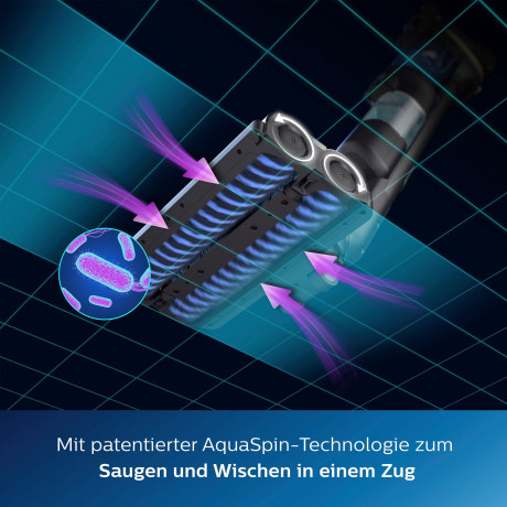 Philips Philips Nass-Trocken-Akkusauger AquaTrio Cordless 9000 Series XW9383/01, 3-in-1 Saugen und Wischen in einem Zug Беспроводной пылесос Philips для влажной и сухой уборки AquaTrio Cordless 9000 Series XW9383/01, уборка и мытье полов 3-в-1 за один ра