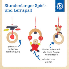 bieco Holz Spieltrapez Spielbogen fur Babys Figuren Rasseln Kugeln Hohenverstellbar Spielbogen Деревянная игровая арка-трапеция для малышей