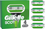 GILLETTE Rasierklingen, Body, 4 St, Джилетт Сменные кассеты Body для мужской бритвы, 4 шт.