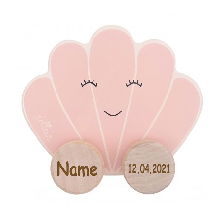 elefantasie Holzspielzeug Muschel personalisiert mit Namen Деревянная оболочка для игрушек