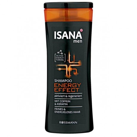 ISANA men Energy Effect Шампунь для мужчин, с кофеином и кератином для придания энергии волосам 300 мл