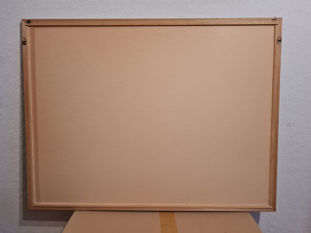 Картина-репродукция винтажная Марк Шагал "Влюбленные в Венеции (1957)", большой формат, в раме, 82.5 х 63 см, Германия, 1980-90гг.