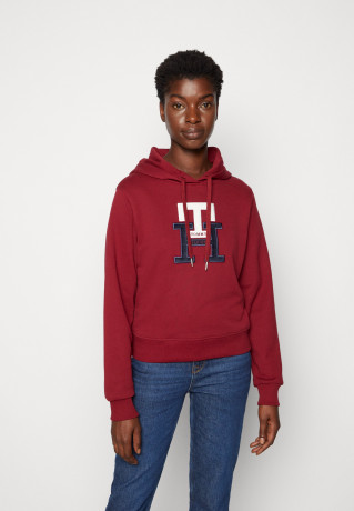 Tommy Hilfiger LARGE MONOGRAM TH Hoodie rouge БОЛЬШАЯ МОНОГРАММА TH Толстовка с капюшоном румяна