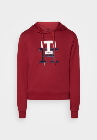 Tommy Hilfiger LARGE MONOGRAM TH Hoodie rouge БОЛЬШАЯ МОНОГРАММА TH Толстовка с капюшоном румяна