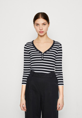 Tommy Hilfiger SLIM Long sleeved top brenton/white/desert sky SLIM Топ с длинными рукавами Брентон/белый/небо пустыни