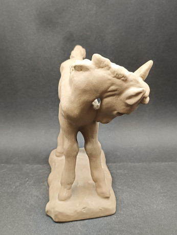 Статуэтка винтажная "Конь", майолика, коричневая керамика, 17 х 15 см, Италия, 1970-80гг.