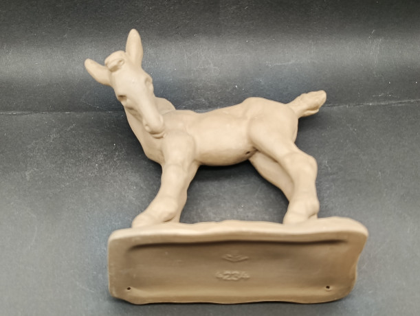 Статуэтка винтажная "Конь", майолика, коричневая керамика, 17 х 15 см, Италия, 1970-80гг.