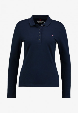 Tommy Hilfiger HERITAGE LONG SLEEVE SLIM Polo shirt midnight HERITAGE LONG SLEEVE SLIM Рубашка поло полночь
