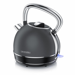 Arendo Arendo Wasserkocher, 1,7 l, 2200 W, Edelstahl, Retro Style Vintage, Uberhitzungs  Trockenkochschutz, grau  Чайник Arendo, 1,7 л, 2200 Вт, нержавеющая сталь, винтажный ретро-стиль, защита от перегрева при сухом кипячении, серый