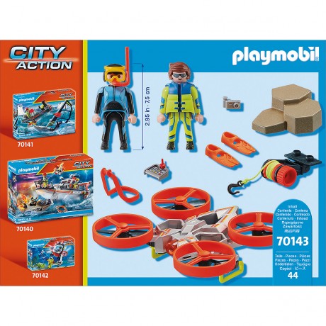 PLAYMOBIL PLAYMOBIL 70143 Seenot: Taucher-Bergung mit Rettungsdrohne PLAYMOBIL 70143 Бедствие: спасение дайвером с помощью спасательного дрона