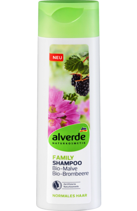 alverde NATURKOSMETIK  Family Shampoo  Семейный Шампунь, Мальва и Ежевика, 300 мл