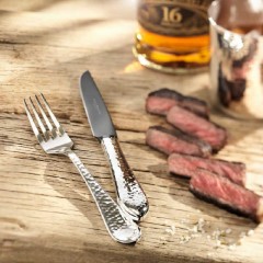 Robbe &amp; Berking Robbe &amp; Berking Martele - 925 Sterling Silber Steakmesser Frozen Black 225 mm Robbe &amp;amp; Berking Martele - Нож для стейка из стерлингового серебра 925 пробы Frozen Black 225 мм