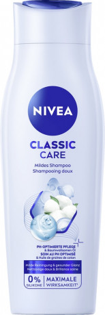NIVEA Classic Care Mildes Shampoo, 250 ml, Нивеа Мягкий шампунь, масло семян хлопка, для ежедневного использования, блеск, 250 мл
