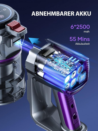 Buture Buture Akku-Hand-und Stielstaubsauger, 400,00 W, beutellos, 33000Pa,Leicht Staubsauger Kabellos mit bis zu 55 Min. Kabelloser  Беспроводной ручной и стержневой пылесос Buture, 400,00 Вт, без мешка, 33000 Па, легкий пылесос, беспроводной, до 55 мину