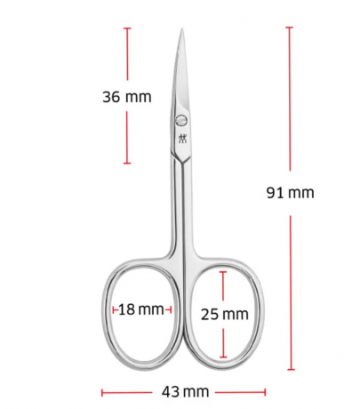 Zwilling Classic Inox Hautschere 90 mm, Ножницы для кутикулы (Германия), 91мм, нержавеющая сталь полированная, тонкие изогнутые кончики