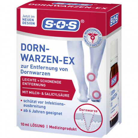 SOS Dornwarzen-Ex, 10 ml, SOS Средство от подошвенных бородавок, с молочной и салициловой кислотой, 10 мл
