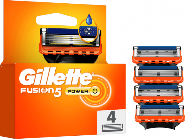 GILLETTE Rasierklingen, Fusion5 Power, 4 St, Джилетт Сменные кассеты Fusion5 Power для мужской бритвы, 4 шт.