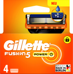 GILLETTE Rasierklingen, Fusion5 Power, 4 St, Джилетт Сменные кассеты Fusion5 Power для мужской бритвы, 4 шт.