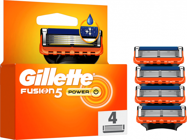 GILLETTE Rasierklingen, Fusion5 Power, 4 St, Джилетт Сменные кассеты Fusion5 Power для мужской бритвы, 4 шт.