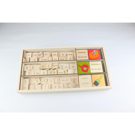 Wortbaukasten Inhalt: 60 Bildplattchen Набор для построения слов Состав: 60 плиток с картинками.