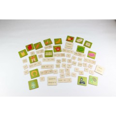 Wortbaukasten Inhalt: 60 Bildplattchen Набор для построения слов Состав: 60 плиток с картинками.