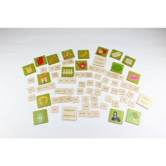 Wortbaukasten Inhalt: 60 Bildplattchen Набор для построения слов Состав: 60 плиток с картинками.