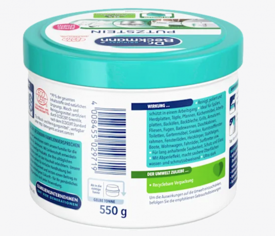 Dr. Beckmann Putzstein Oberflächen, 550 g, Чистящий камень Dr. Beckmann со встроенной губкой, 550 г