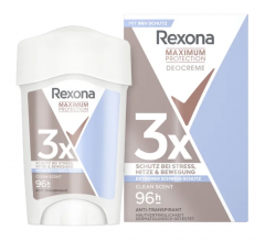 Rexona Deocreme Women Maximum Protection Clean Scent Anti-Transpirant Rexona дезодорант-крем для женщин Максимальная защита от запаха антиперспирант  с двойным аппликатором  45 г