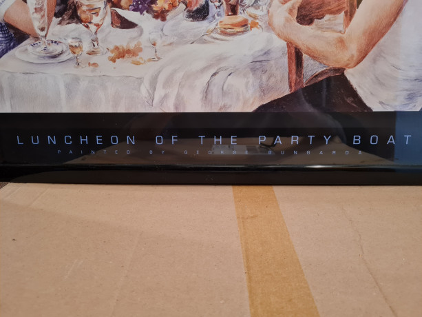 Картина-постер винтажная George Bungarda "Вечеринка на яхте", в стиле 60-х, большой формат, в раме, 93.5 х 64 см, Германия, 1980-90гг.