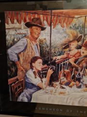 Картина-постер винтажная George Bungarda &quot;Вечеринка на яхте&quot;, в стиле 60-х, большой формат, в раме, 93.5 х 64 см, Германия, 1980-90гг.