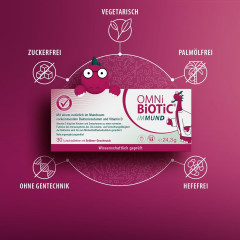 OMNI BIOTIC iMMUND 30stk, Бактерии + витамин D для укрепления иммунитета для детей и взрослых, леденцы с клубничным вкусом, без сахара, 30 шт