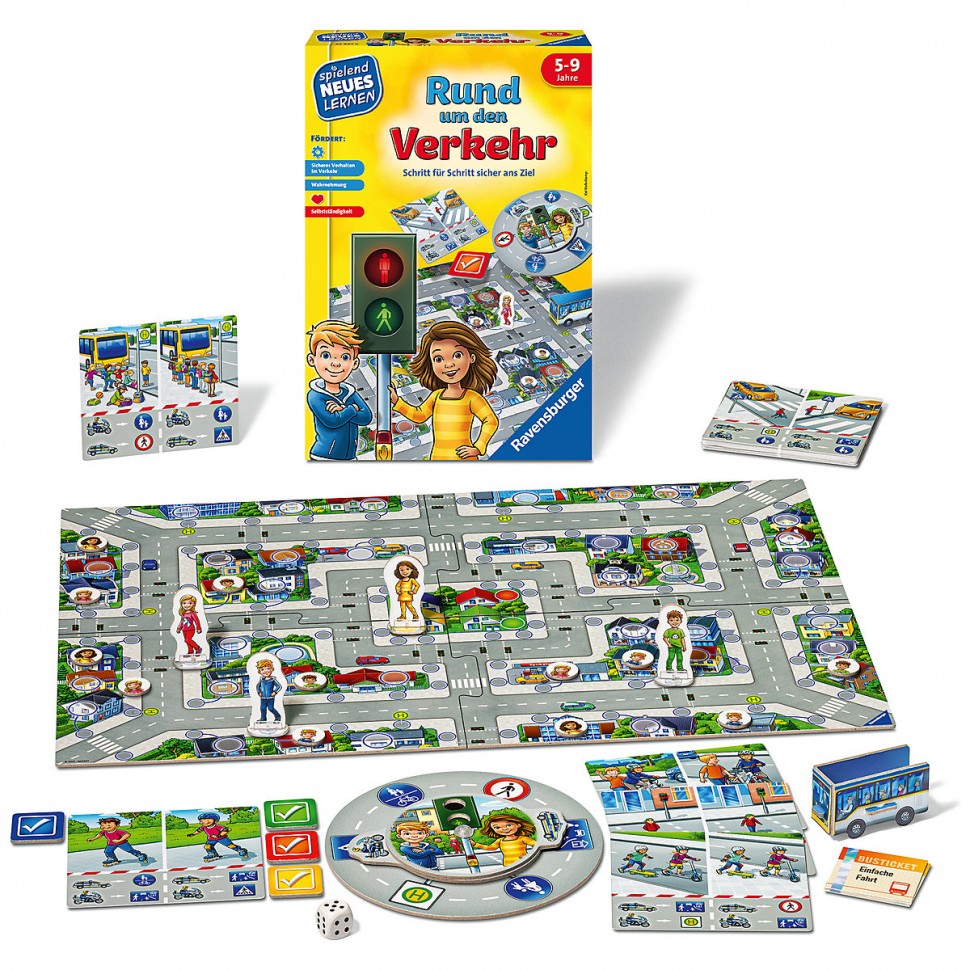 Купить Ravensburger Lernspiel Rund um den Verkehr Обучающая игра о дорожном  движении в интернет-магазине Diskontshop.eu Германия всего за 1 498 руб. в