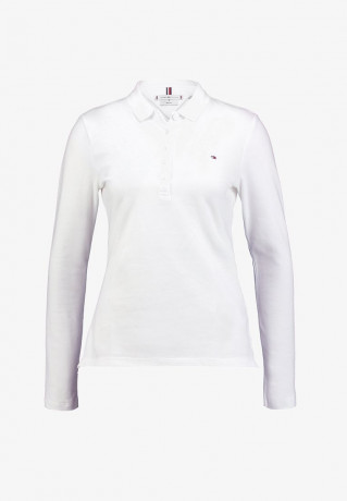 Tommy Hilfiger HERITAGE LONG SLEEVE SLIM  Polo shirt classic white HERITAGE LONG SLEEVE SLIM Рубашка поло классический белый