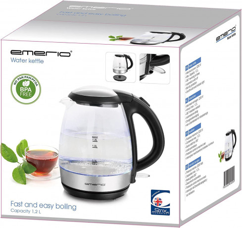 Emerio Emerio Wasserkocher ?WK-125145 Glas-Wasserkocher, 2200 W Чайник Emerio ?WK-125145 стеклянный чайник, 2200 Вт