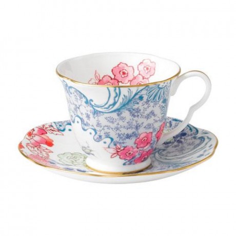 Wedgwood Wedgwood  'Butterfly Bloom' Teetasse Blau und Rosa 2-tlg. Wedgwood "Butterfly Bloom" Чашка чайная сине-розовая 2 шт.