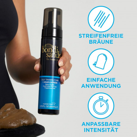 Bondi Sands Self Tanning Foam 1 Hour Express Self Tanning Foam, Пена для автозагара Экспресс за 1 час, быстрый и безупречный агар без солнца, 200 мл